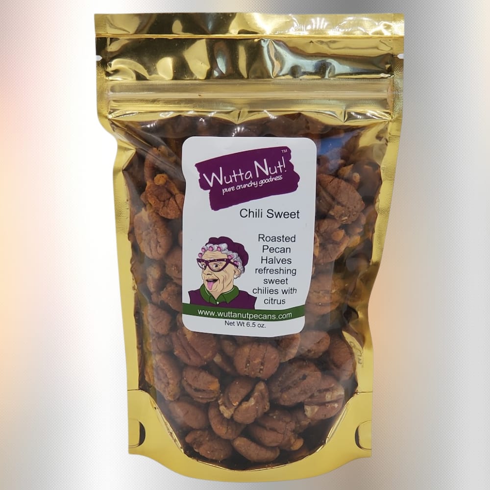 Chili Sweet roasted pecan halves gift pouch