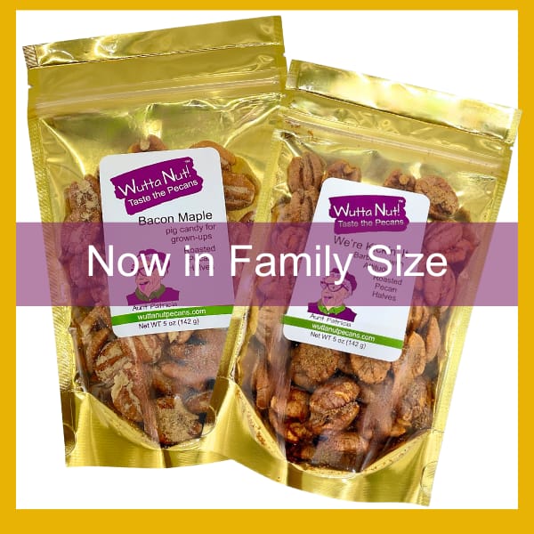 Now Two New Roasted Pecan Flavors in Our Most Popular Size