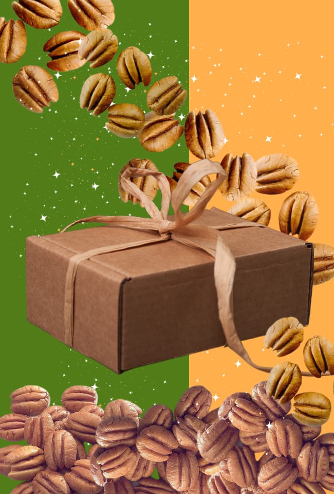 Pecans and gift box